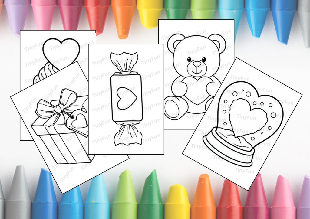 walentynkowe przedmioty – kolorowanka dla dzieci zdj główne
